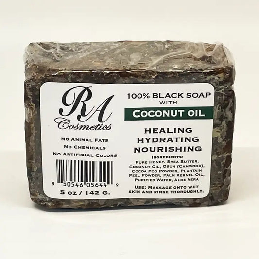 African Black Soap Bar w/Coconut Oil 5 oz.